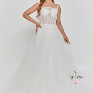 Sleeveless Maxi Tulle Wedding Dress