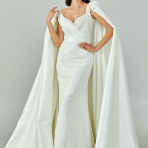 Sleeveless Maxi Satin Wedding Dress