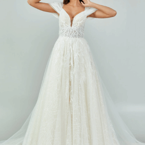 Off Shoulder Maxi Tulle Wedding Dress