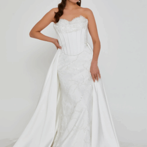 strapless maxi lace wedding dress