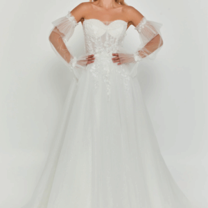 Off Shoulder Maxi Tulle Wedding Dress