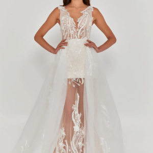 Sleeveless Maxi Tulle Wedding Dress