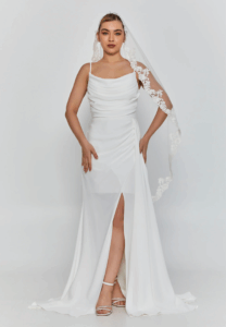 lace double tier tulle veil