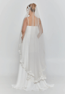 lace double tier tulle veil
