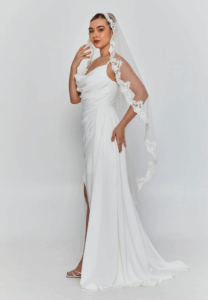 lace double tier tulle veil