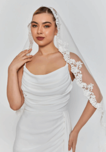lace double tier tulle veil