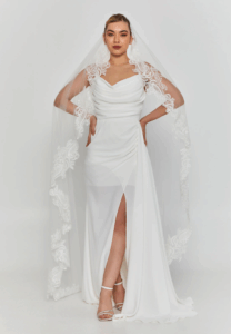 lace single tier tulle veil