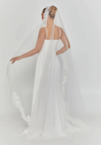 lace single tier tulle veil