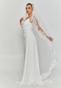 lace single tier tulle veil