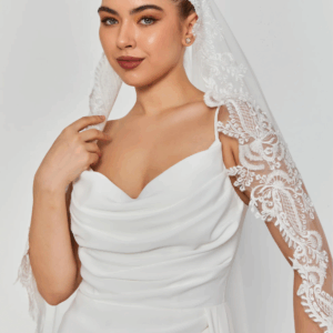 lace single tier tulle veil