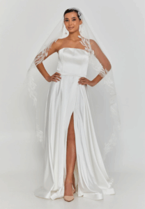lace single tier tulle veil