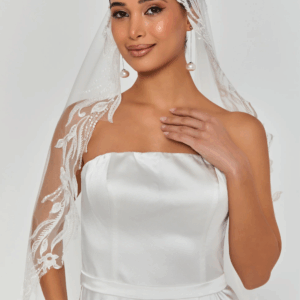 lace single tier tulle veil