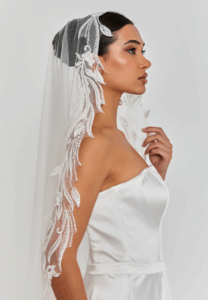 lace single tier tulle veil