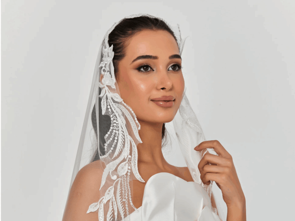 beaded section single tier tulle veil beaded section single tier tulle veil